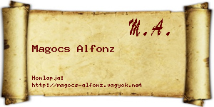 Magocs Alfonz névjegykártya
